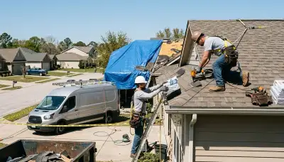 Storm damage restoration crew serving Cedar Rapids, IA for water damage cleanup and repairs